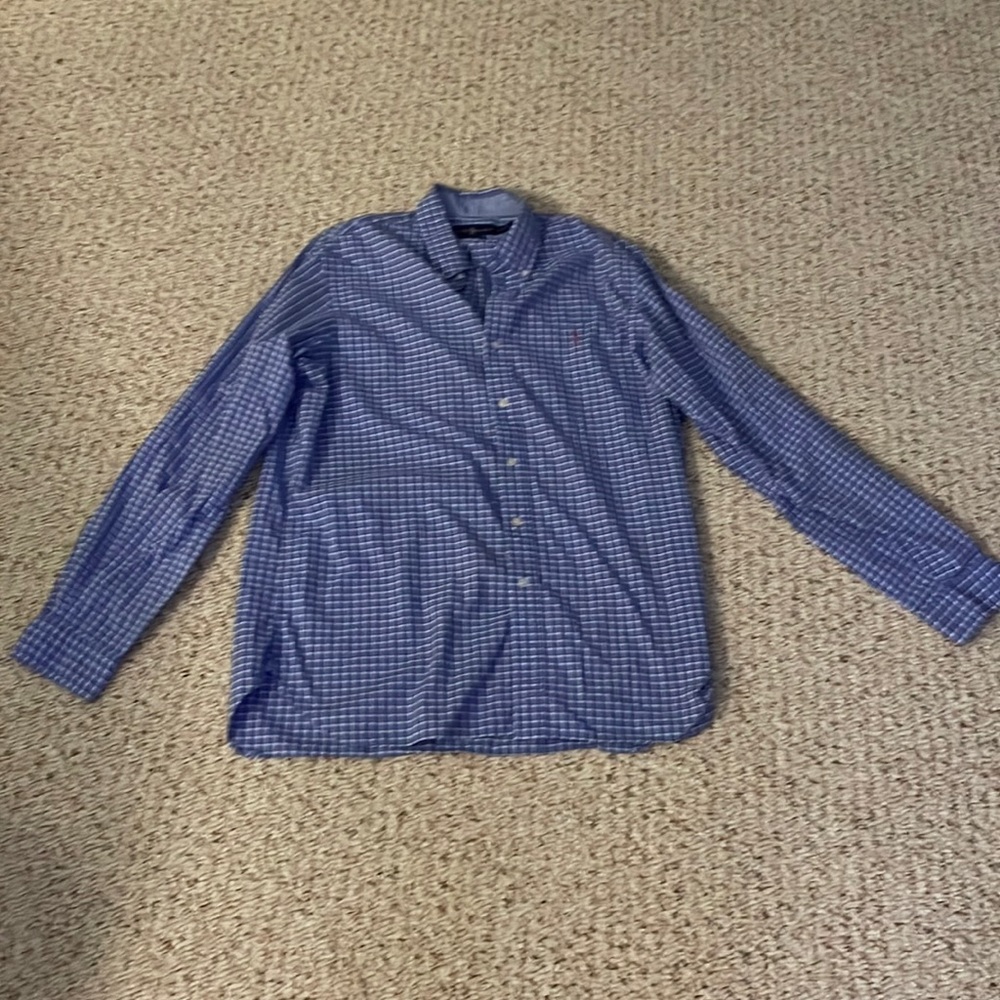 Pink and blue button down shirt 👔
